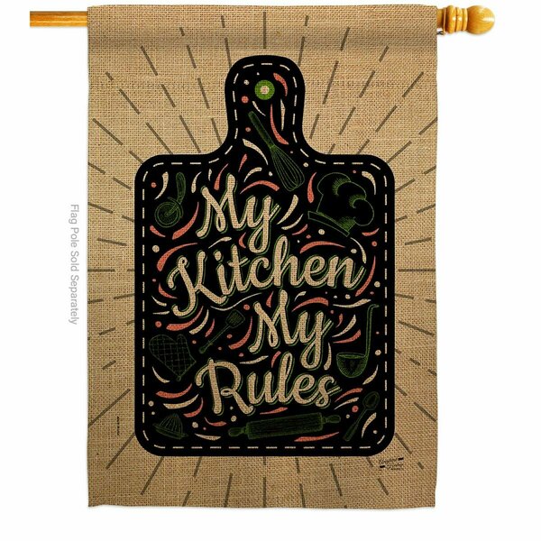 Patio Trasero 28 x 40 in. My Kitchen Rules Sweet Life Double-Sided Vertical House Flags -  Banner Garden PA3953736